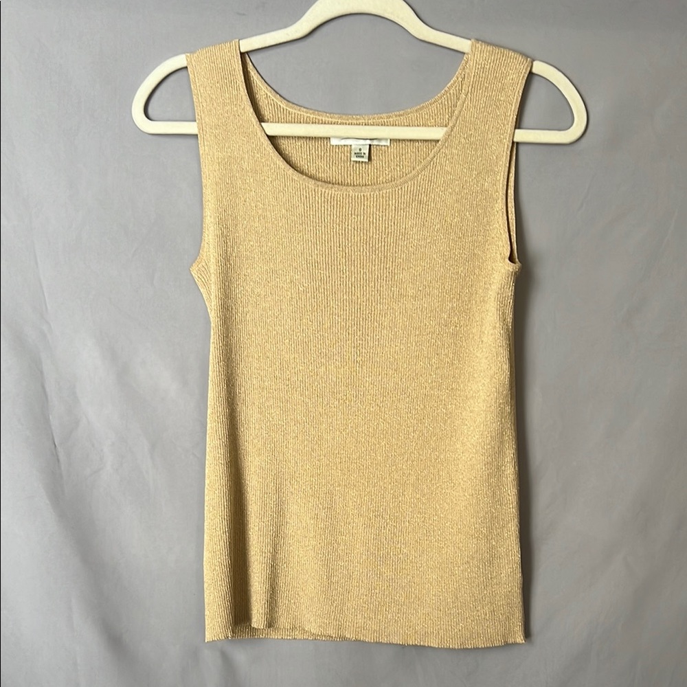 Coldwater Creek Sleeveless Sweater metallic gold | size S